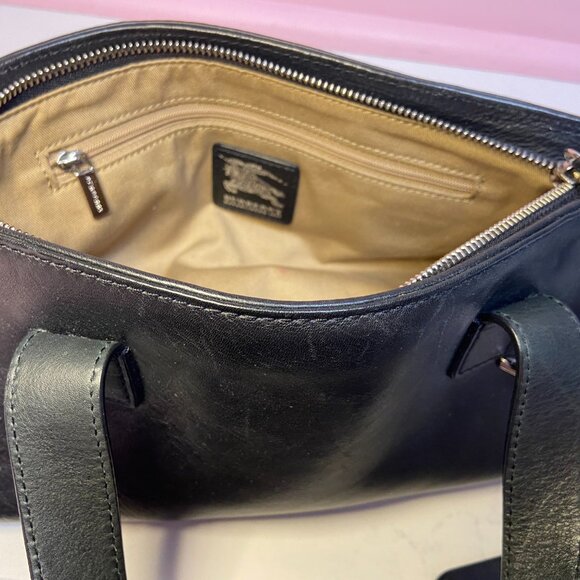 Burberry Horn Toggle Collection Handbag – House Check & Black Leather - Picture 8 of 11